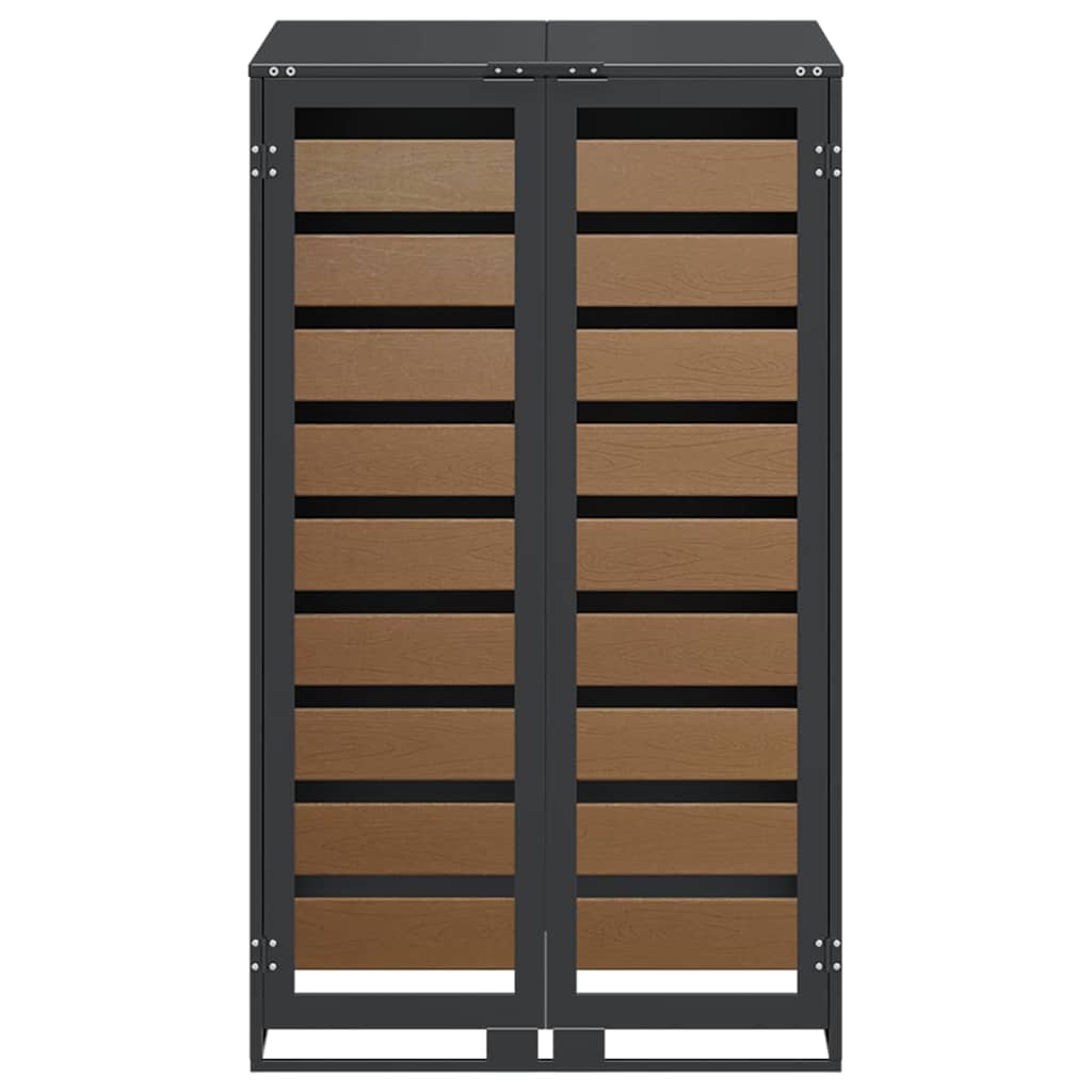 Affaldsspand opbevaring med gasløftlåg til 240L spand Antracit