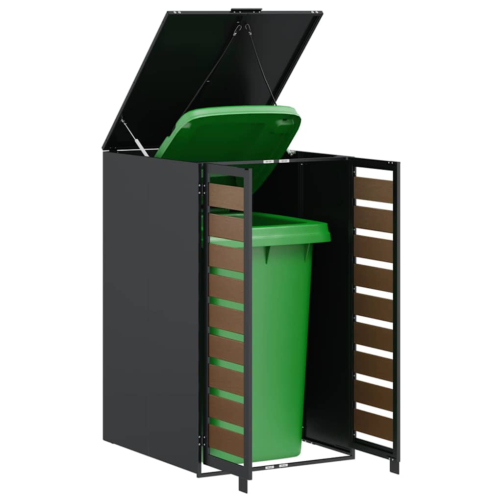 Affaldsspand opbevaring med gasløftlåg til 240L spand Antracit