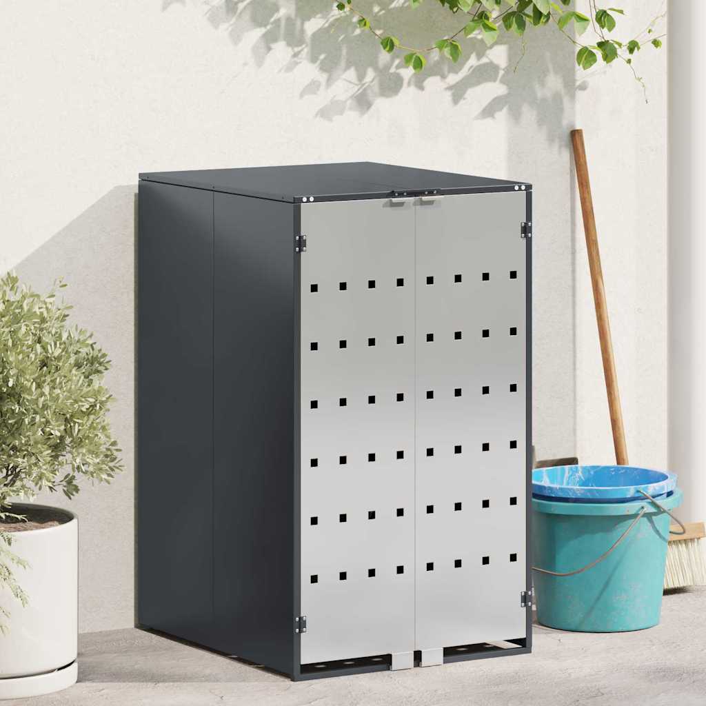 Affaldsspand opbevaring med gasløftlåg til 240L spand Antracit