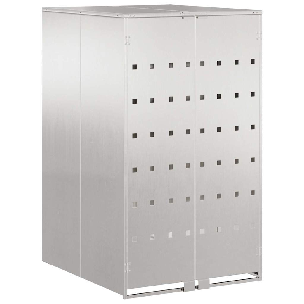 Affaldsspand opbevaring med gasløftlåg til 240L spand Sølv