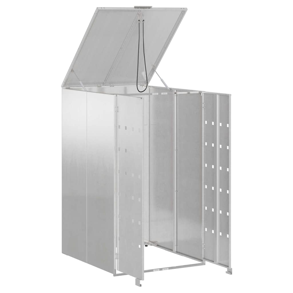 Affaldsspand opbevaring med gasløftlåg til 240L spand Sølv