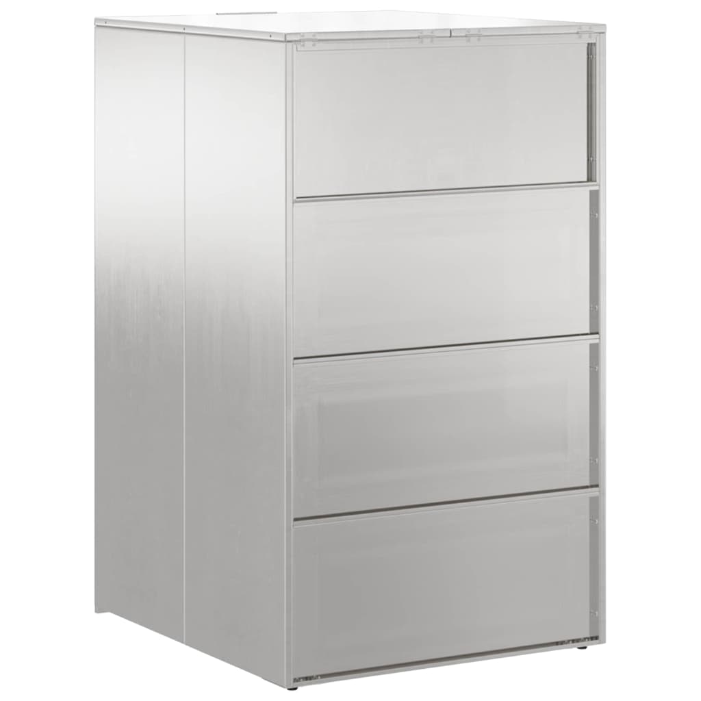 Affaldsspand opbevaring med gasløftlåg til 240L spand Sølv