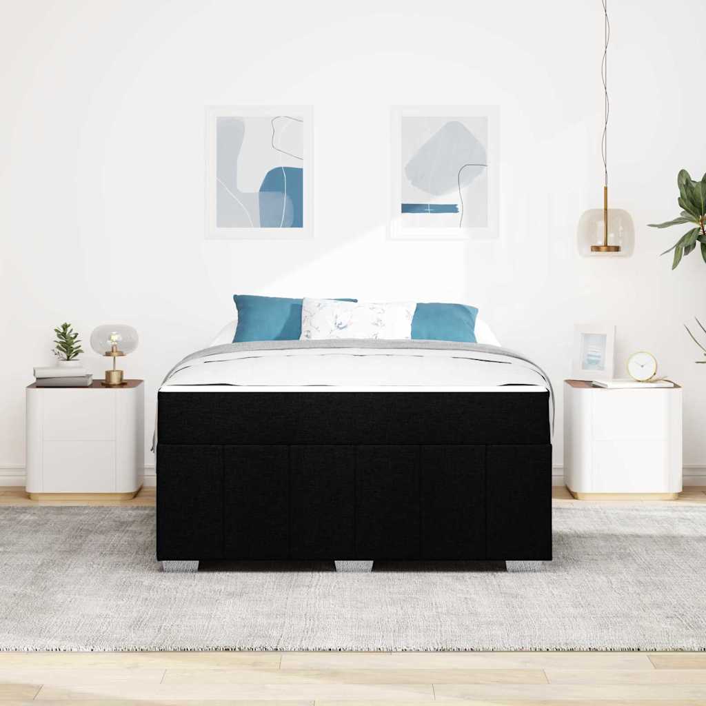 Sengestel med madras Sort 160 x 200 cm Stof