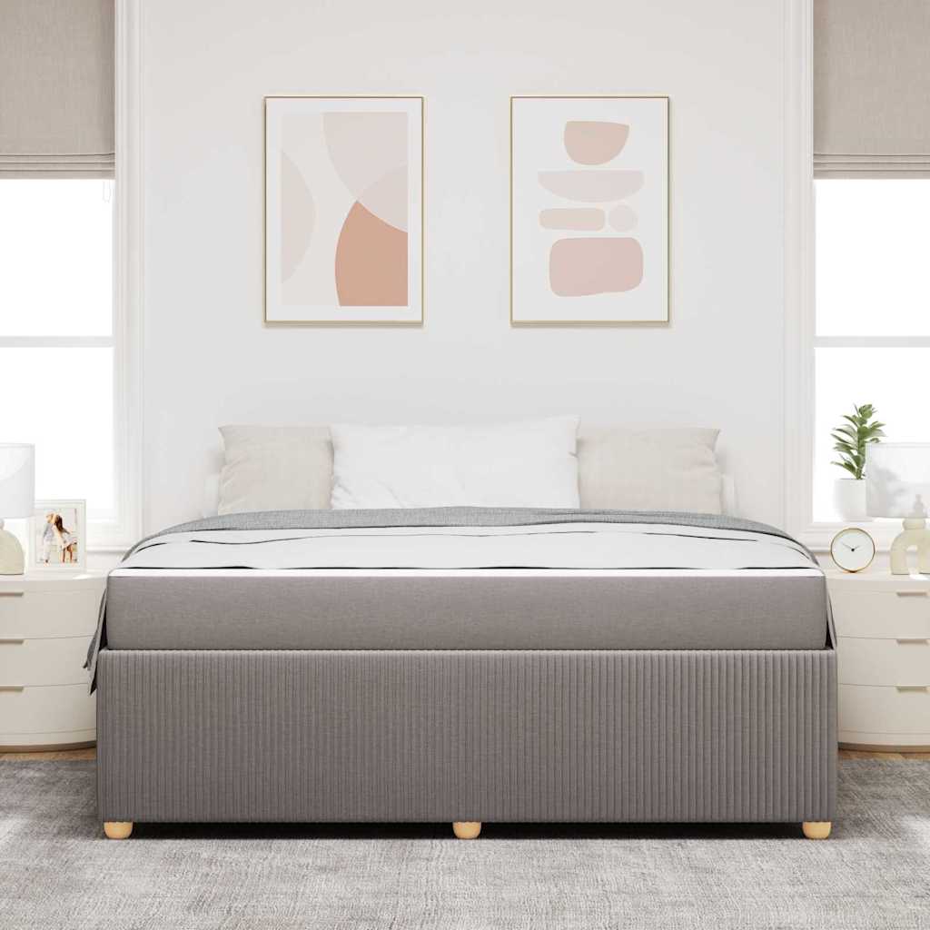 Sengeramme med madras med madras Gråbrun 180 x 200 cm Stof