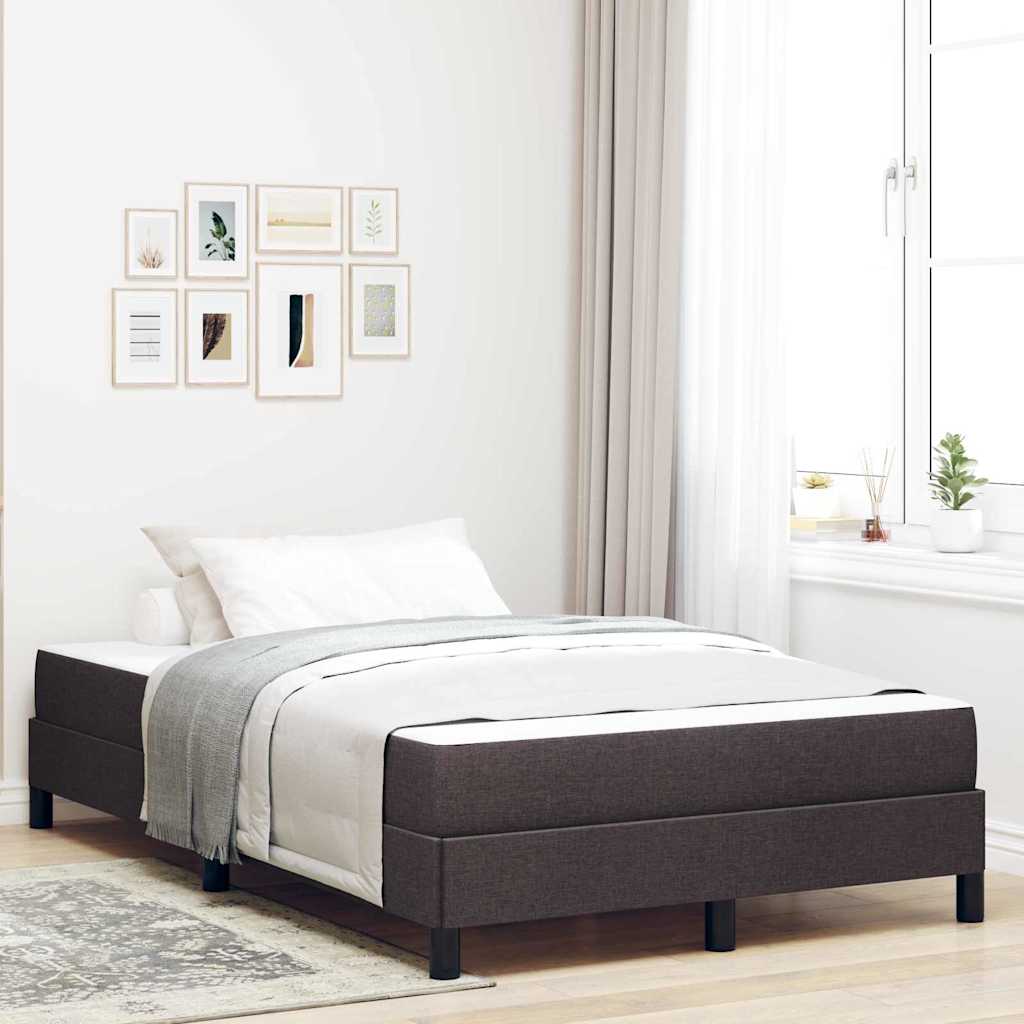 Box spring seng med madras Mørkebrun 120 x 190 cm Stof