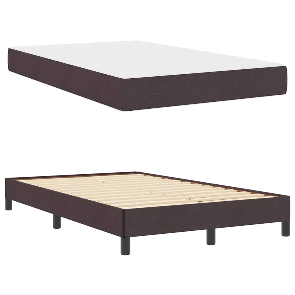 Box spring seng med madras Mørkebrun 120 x 190 cm Stof