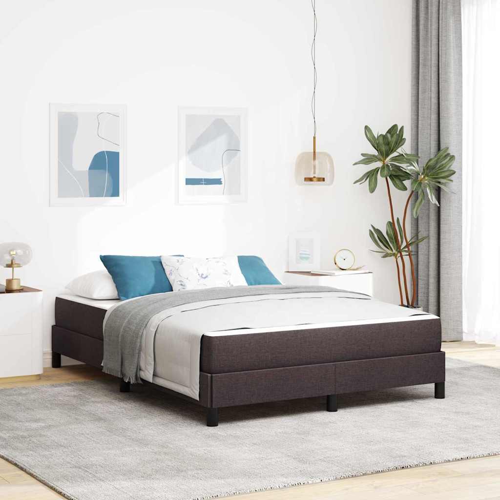 Box spring seng med madras Mørkebrun 140 x 200 cm Stof