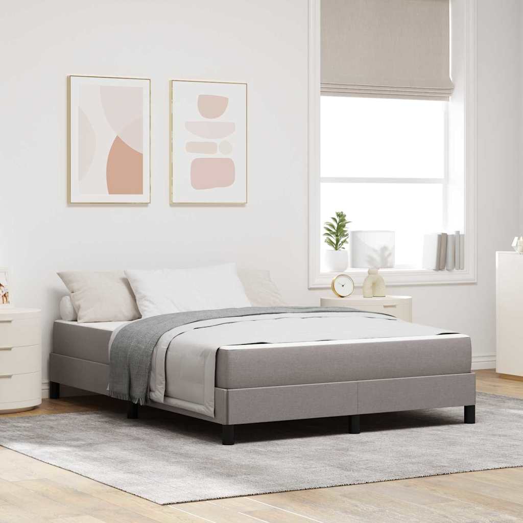 Box spring seng med madras Gråbrun 140 x 200 cm Stof