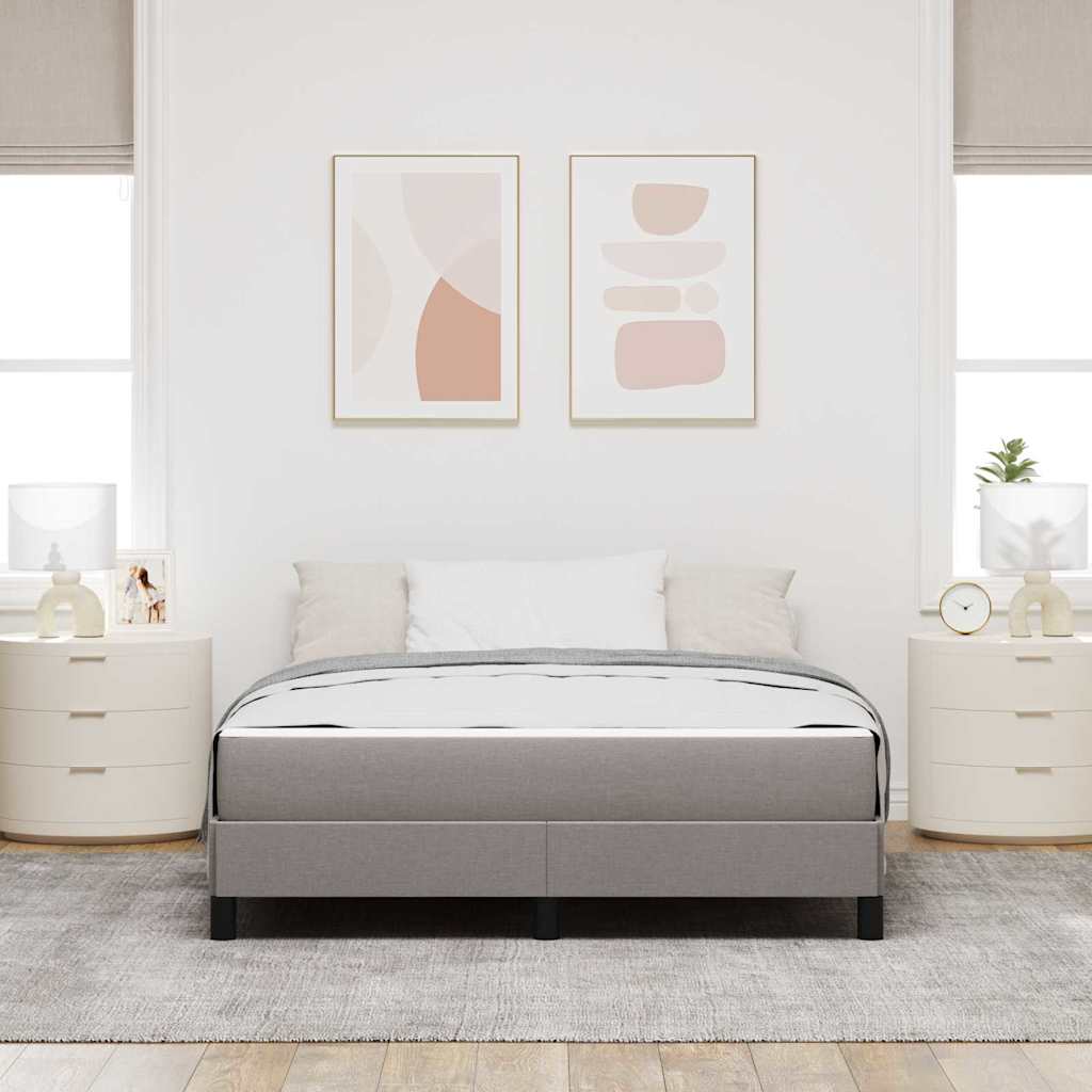 Box spring seng med madras Gråbrun 140 x 200 cm Stof
