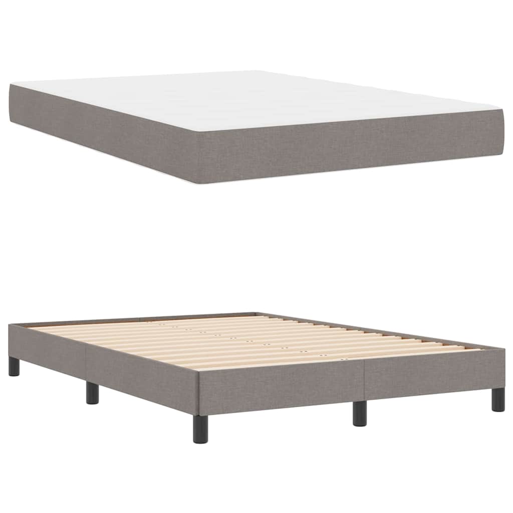 Box spring seng med madras Gråbrun 140 x 200 cm Stof