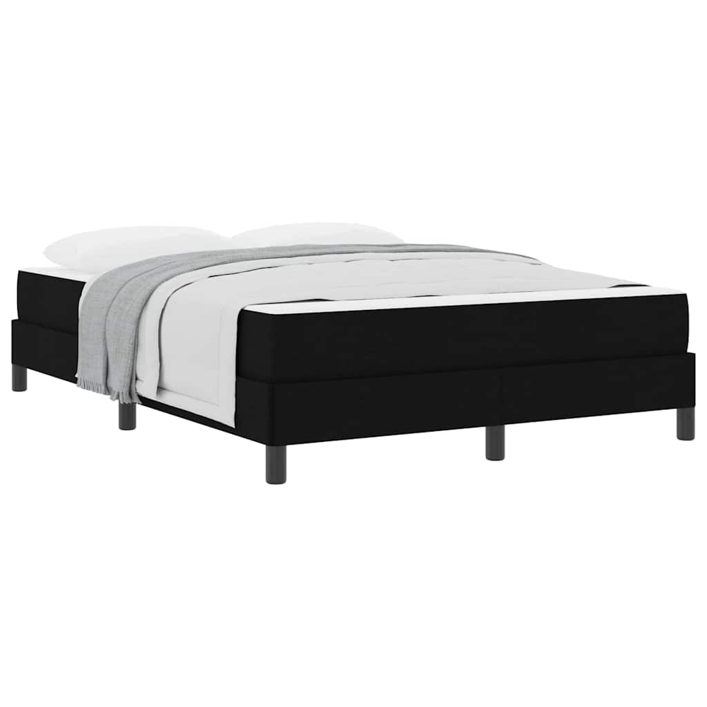 Box spring seng med madras Sort 160 x 200 cm Stof