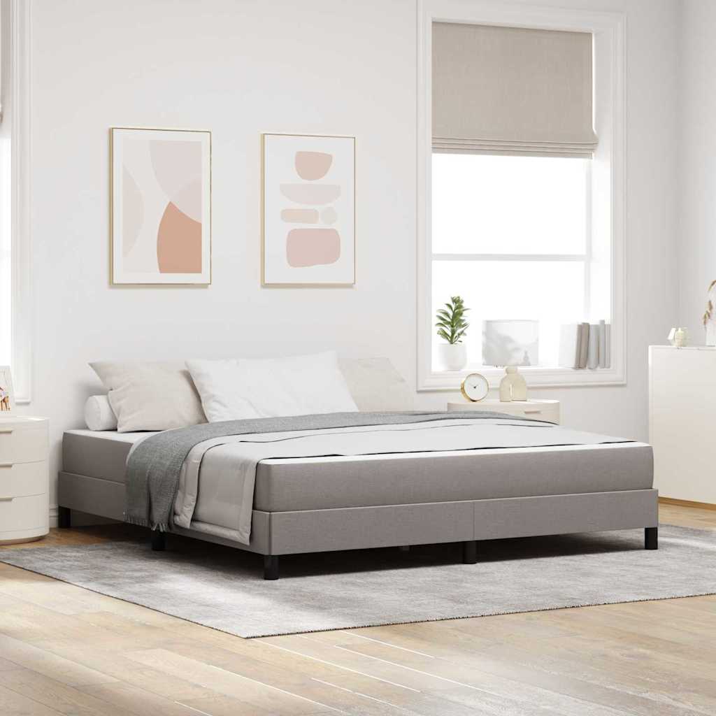 Box spring seng med madras Gråbrun 180 x 200 cm Stof