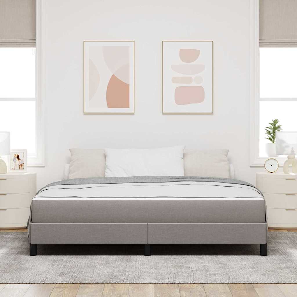 Box spring seng med madras Gråbrun 180 x 200 cm Stof