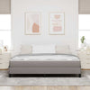 Box spring seng med madras Gråbrun 180 x 200 cm Stof