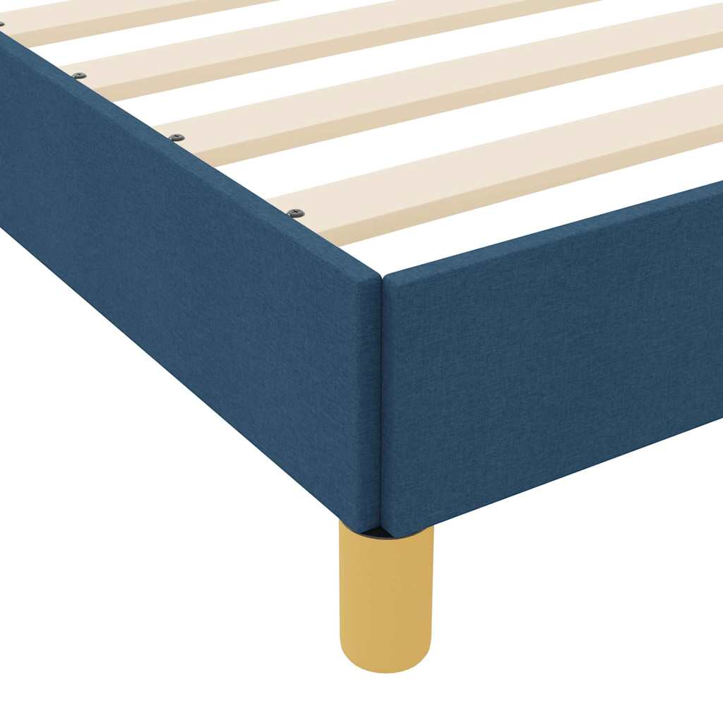 Box spring seng Blå og Brun 90 x 190 cm Stof og konstrueret træ