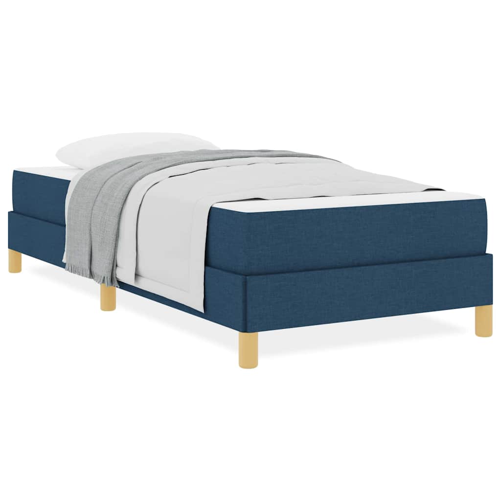 Box spring seng Blå og Brun 90 x 190 cm Stof og konstrueret træ