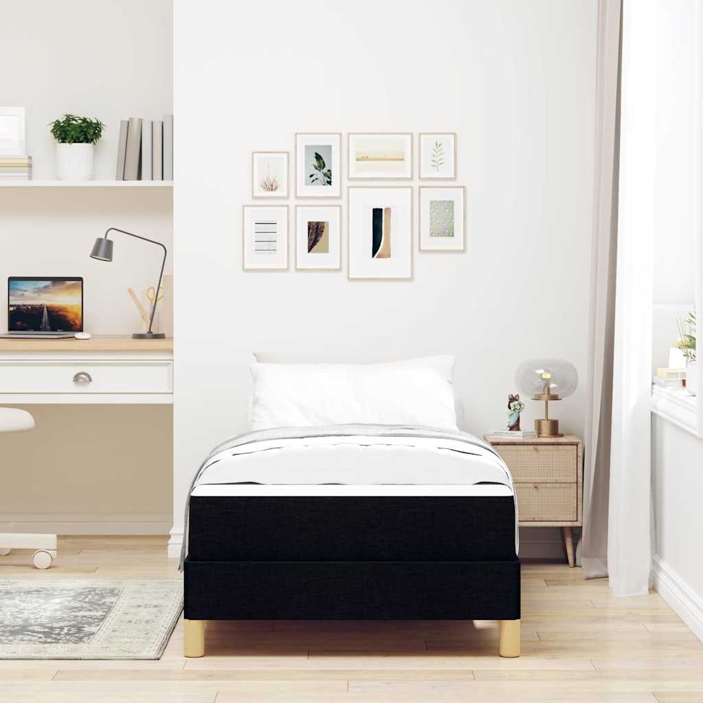 Box spring seng Sort og Brunt 90 x 200 cm