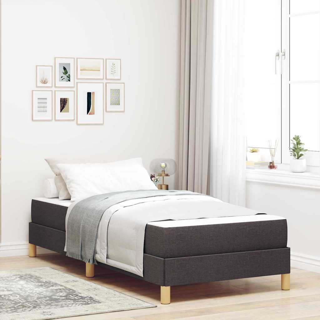 Box spring seng Brun 90 x 200 cm Stof og konstrueret træ