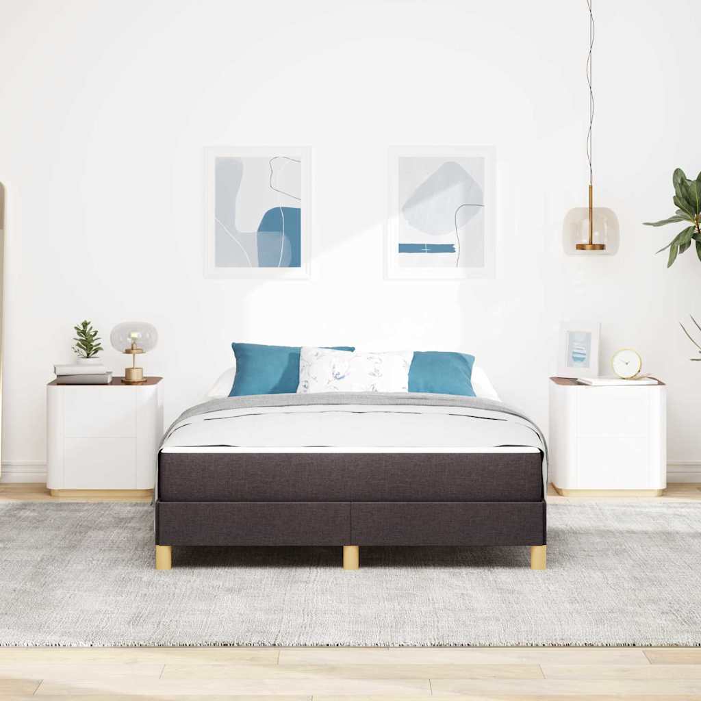 Box spring seng Brun 140 x 200 cm Stof og konstrueret træ