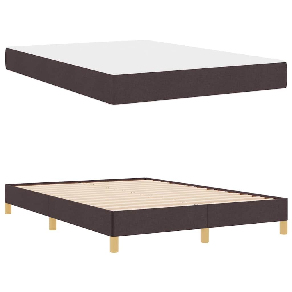Box spring seng Brun 140 x 200 cm Stof og konstrueret træ
