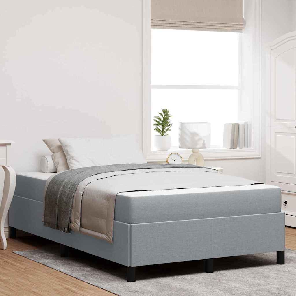 Box spring seng Lys grå og sort 120 x 190 cm