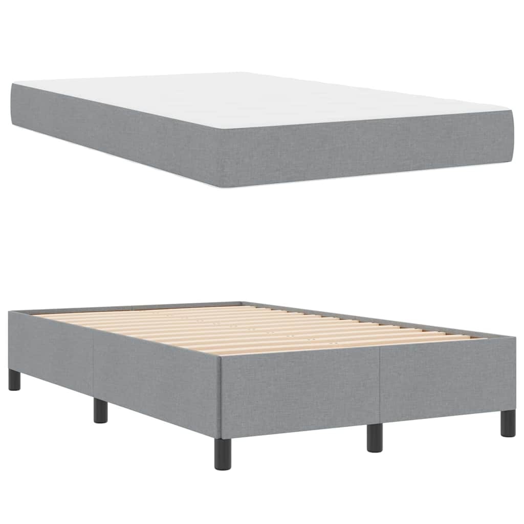 Box spring seng Lys grå og sort 120 x 190 cm