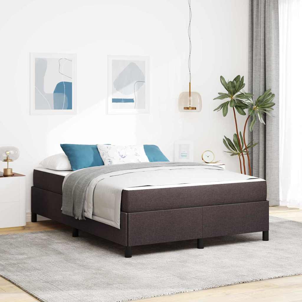 Box spring seng Brun 140 x 200 cm Stof og konstrueret træ