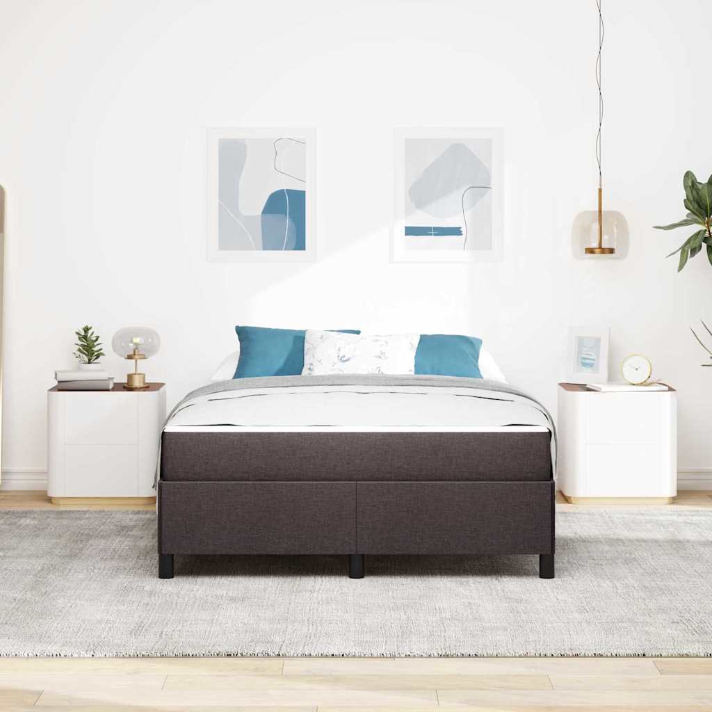 Box spring seng Brun 140 x 200 cm Stof og konstrueret træ
