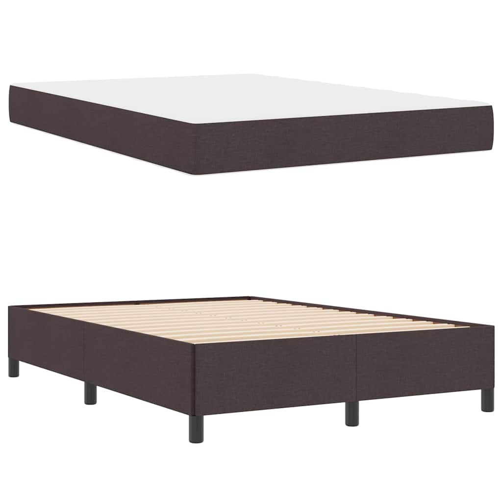Box spring seng Brun 140 x 200 cm Stof og konstrueret træ