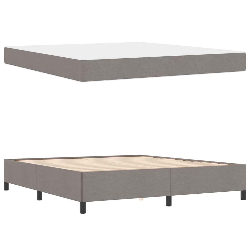 Box spring seng Gråbrun og Sort 180 x 200 cm