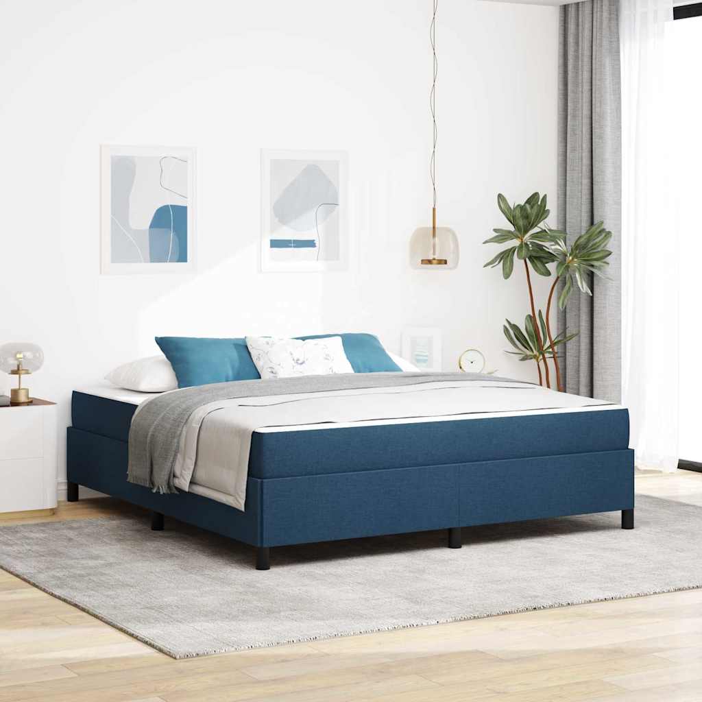 Box spring seng Blå og Sort 180 x 200 cm