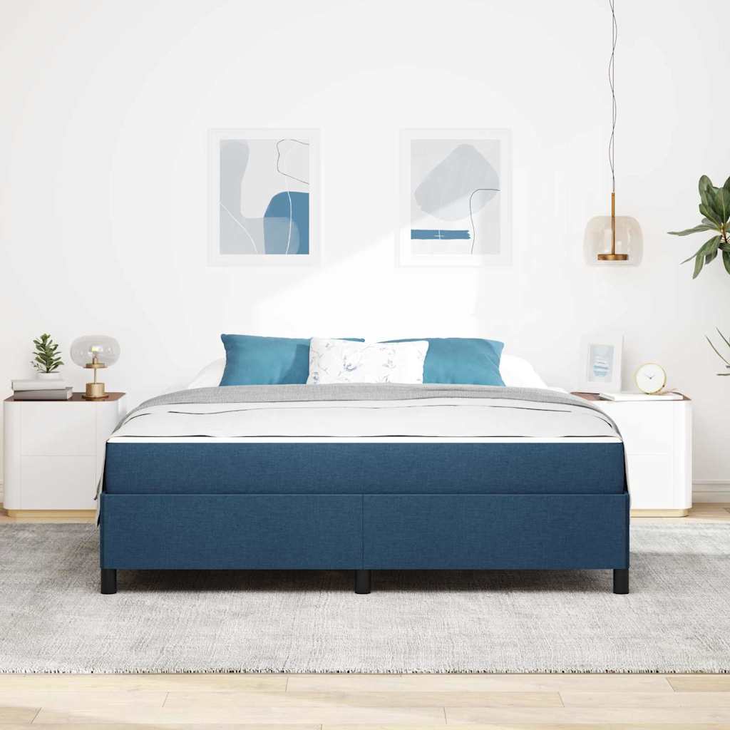 Box spring seng Blå og Sort 180 x 200 cm
