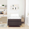 Box spring seng med madras Hvid og mørkebrun 90 x 190 cm Stof