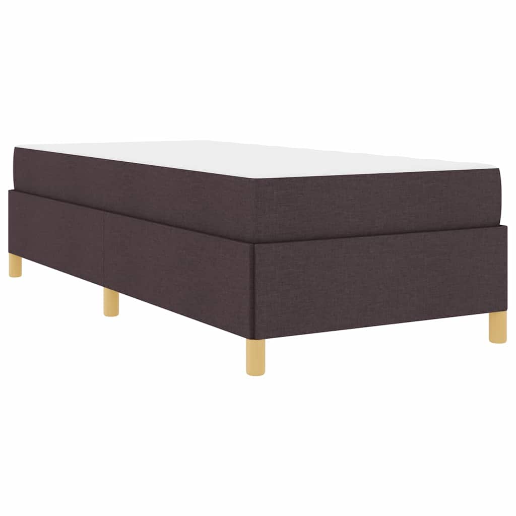 Box spring seng med madras Hvid og mørkebrun 90 x 190 cm Stof