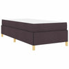 Box spring seng med madras Hvid og mørkebrun 90 x 190 cm Stof