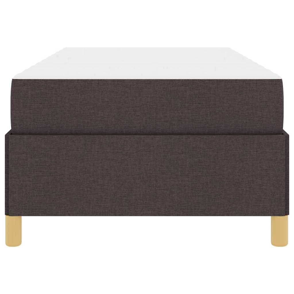Box spring seng med madras Hvid og mørkebrun 90 x 190 cm Stof