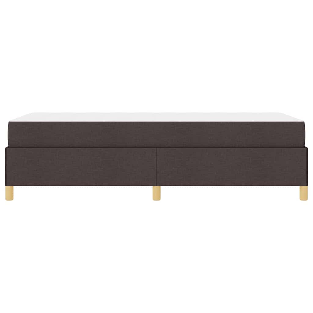 Box spring seng med madras Hvid og mørkebrun 90 x 190 cm Stof