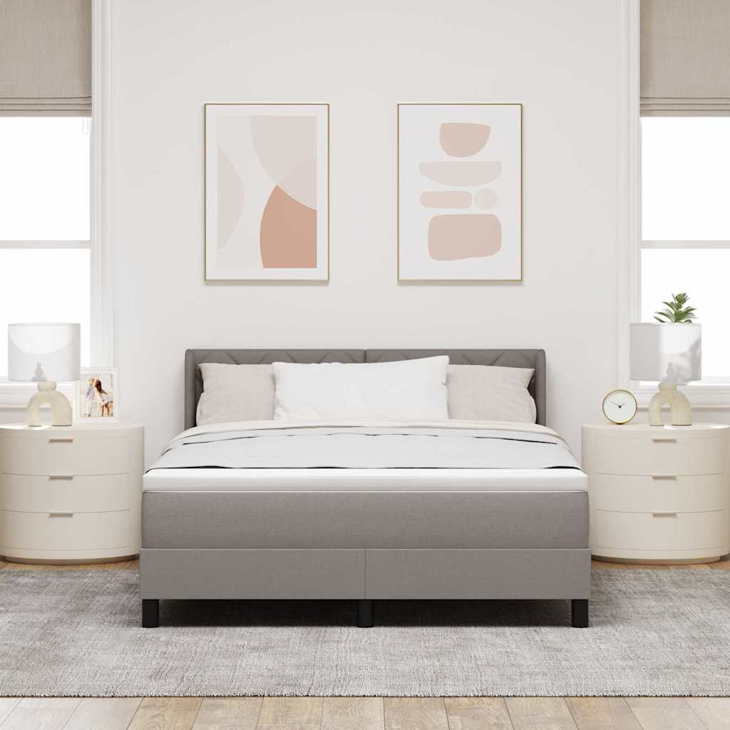 Boxmadras med topmadras med madras Gråbrun 140 x 200 cm
