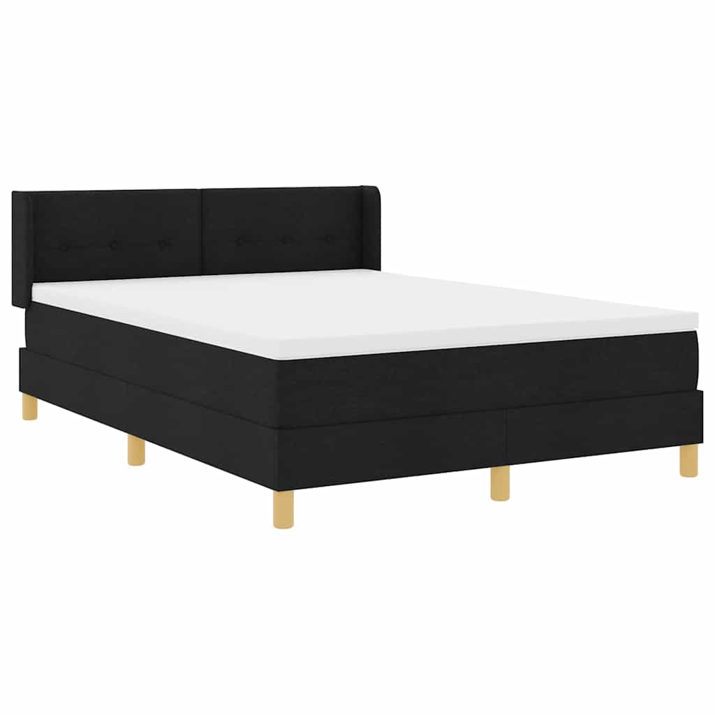 Box spring seng med madras Sort 140 x 200 cm Polstring