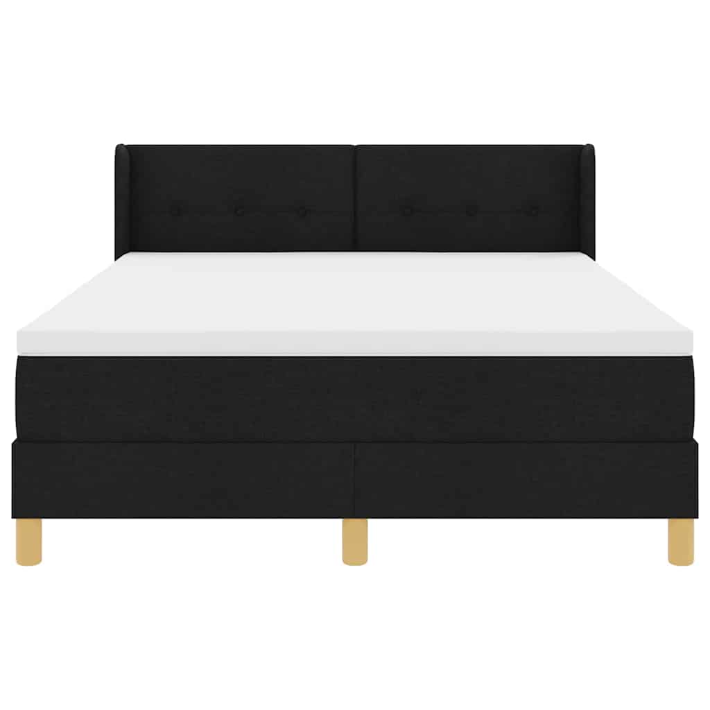 Box spring seng med madras Sort 140 x 200 cm Polstring