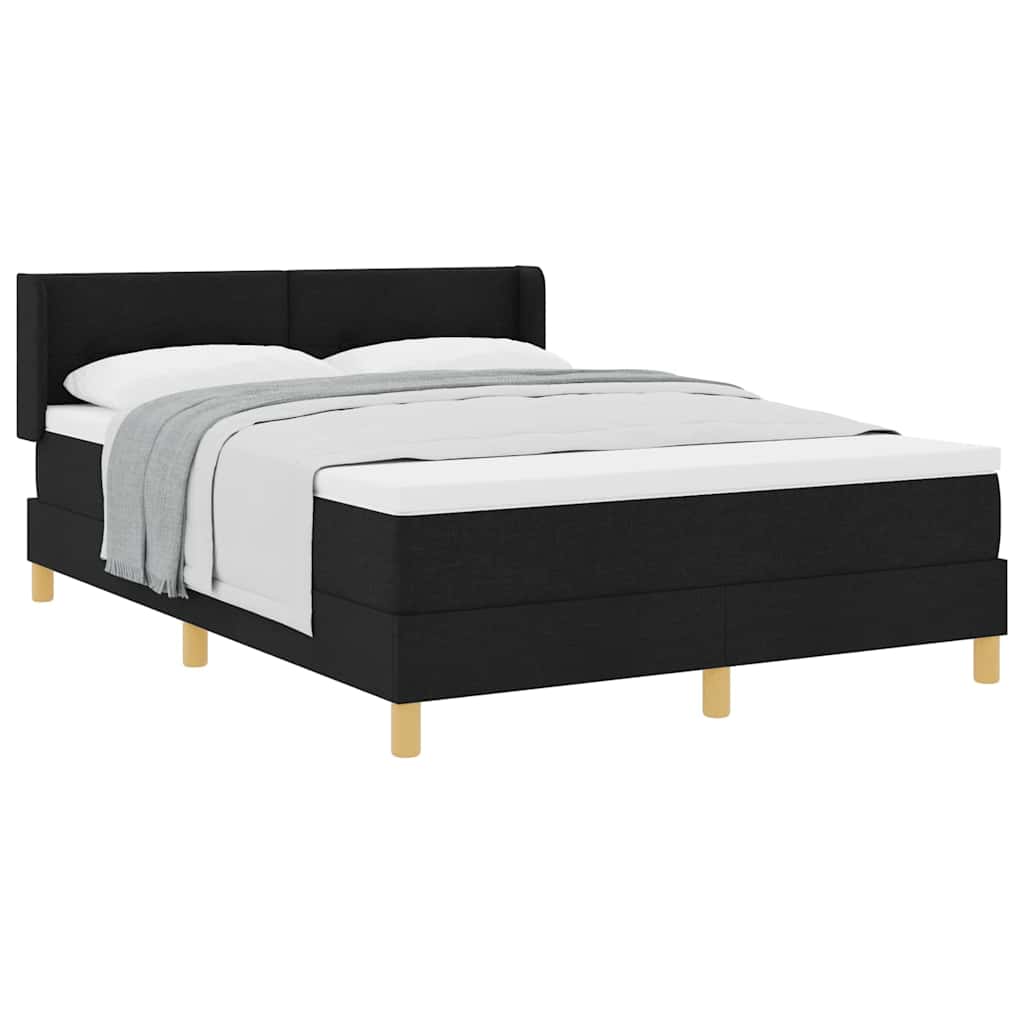 Box spring seng med madras Sort 140 x 200 cm Polstring