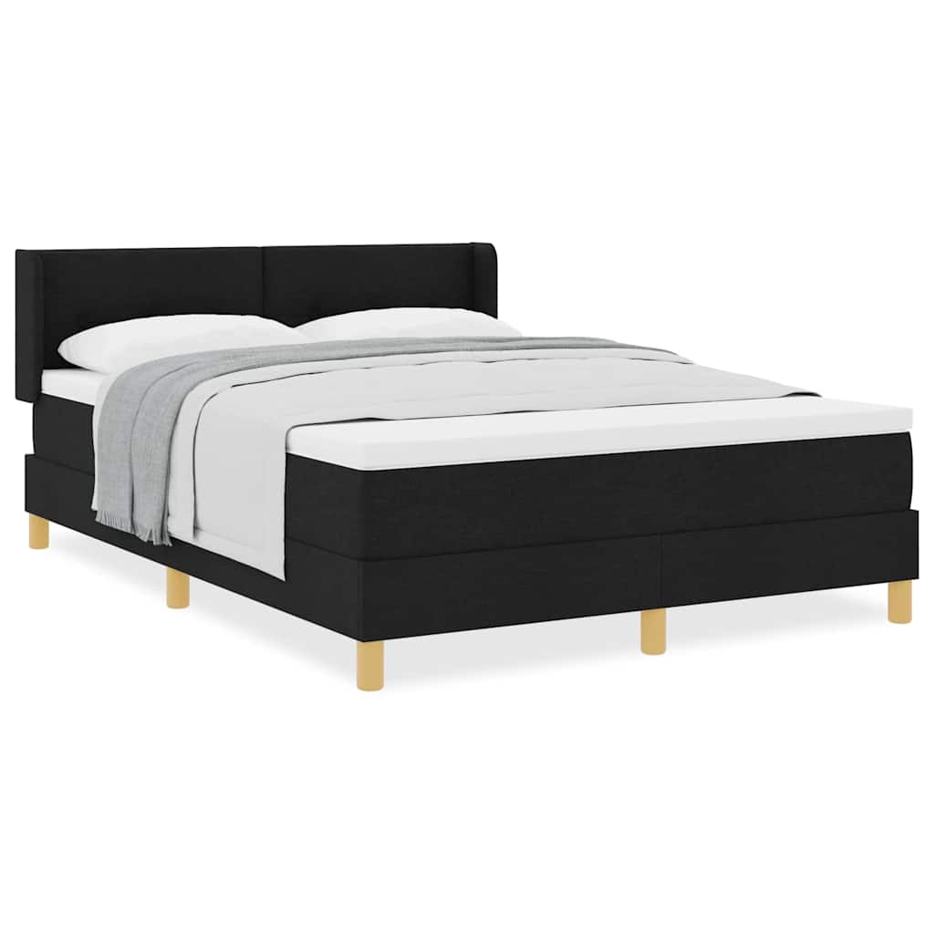 Box spring seng med madras Sort 140 x 200 cm Polstring