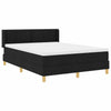 Box spring seng Sort og Hvid og Sort 140 x 200 cm Stof