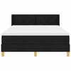 Box spring seng Sort og Hvid og Sort 140 x 200 cm Stof