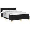 Box spring seng Sort og Hvid og Sort 140 x 200 cm Stof