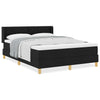 Box spring seng Sort og Hvid og Sort 140 x 200 cm Stof