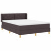 Box spring seng med madras Mørkebrun og Hvid 140 x 200 cm Stof