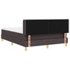 Box spring seng med madras Mørkebrun og Hvid 140 x 200 cm Stof