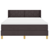Box spring seng med madras Mørkebrun og Hvid 140 x 200 cm Stof