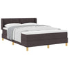Box spring seng med madras Mørkebrun og Hvid 140 x 200 cm Stof